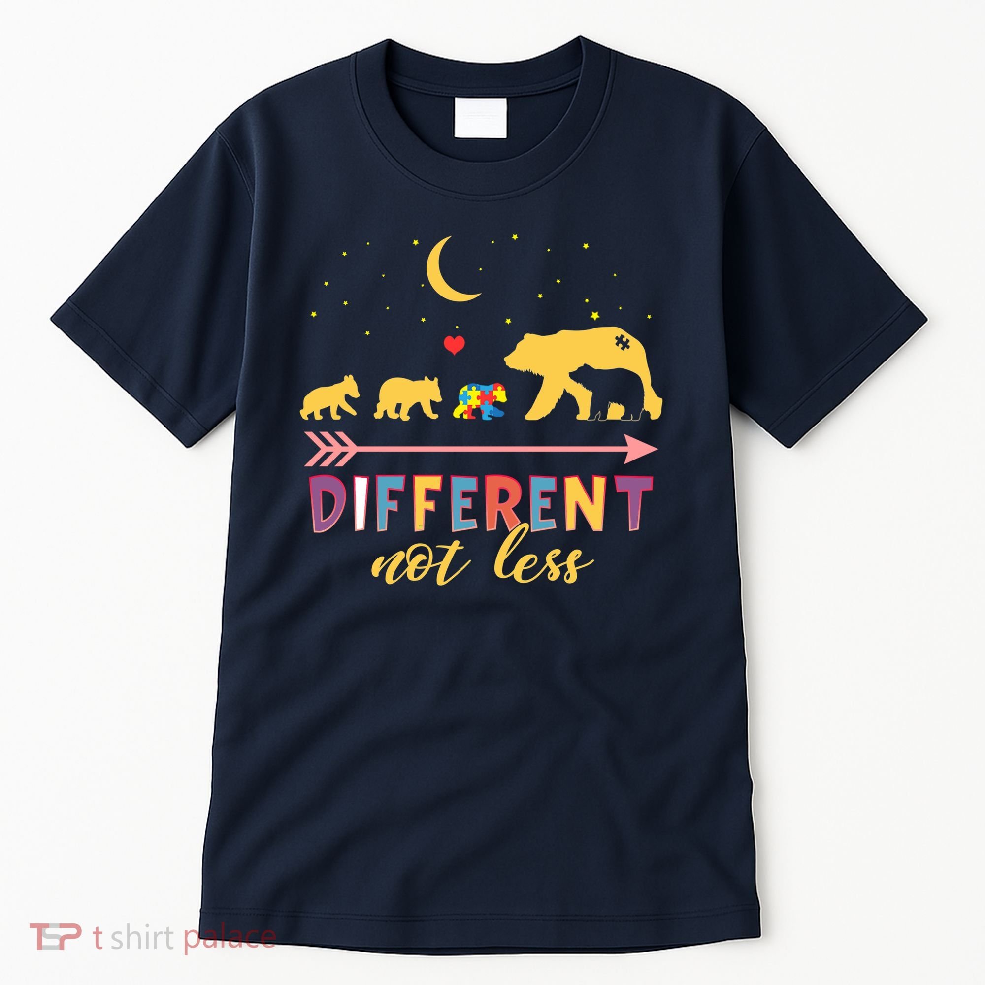 Mama Bear Different Not Less Autism Awareness Tall T-Shirt