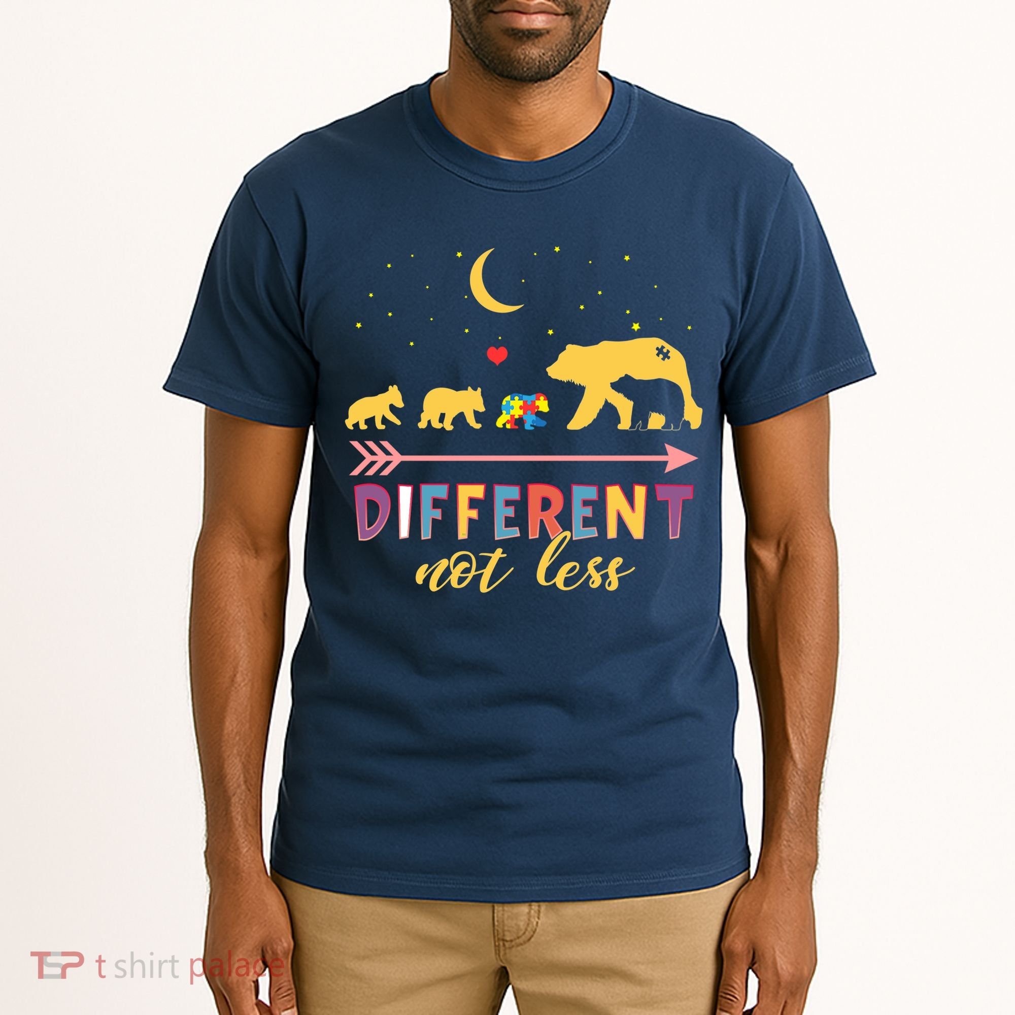 Mama Bear Different Not Less Autism Awareness Tall T-Shirt