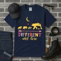 Mama Bear Different Not Less Autism Awareness Tall T-Shirt thumb 3