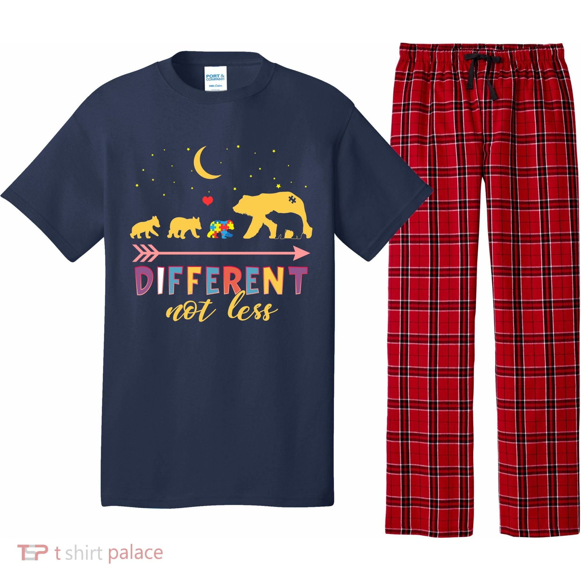 Mama Bear Different Not Less Autism Awareness Pajama Set