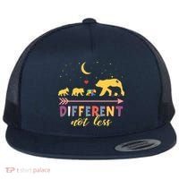 Mama Bear Different Not Less Autism Awareness Flat Bill Trucker Hat thumb 0