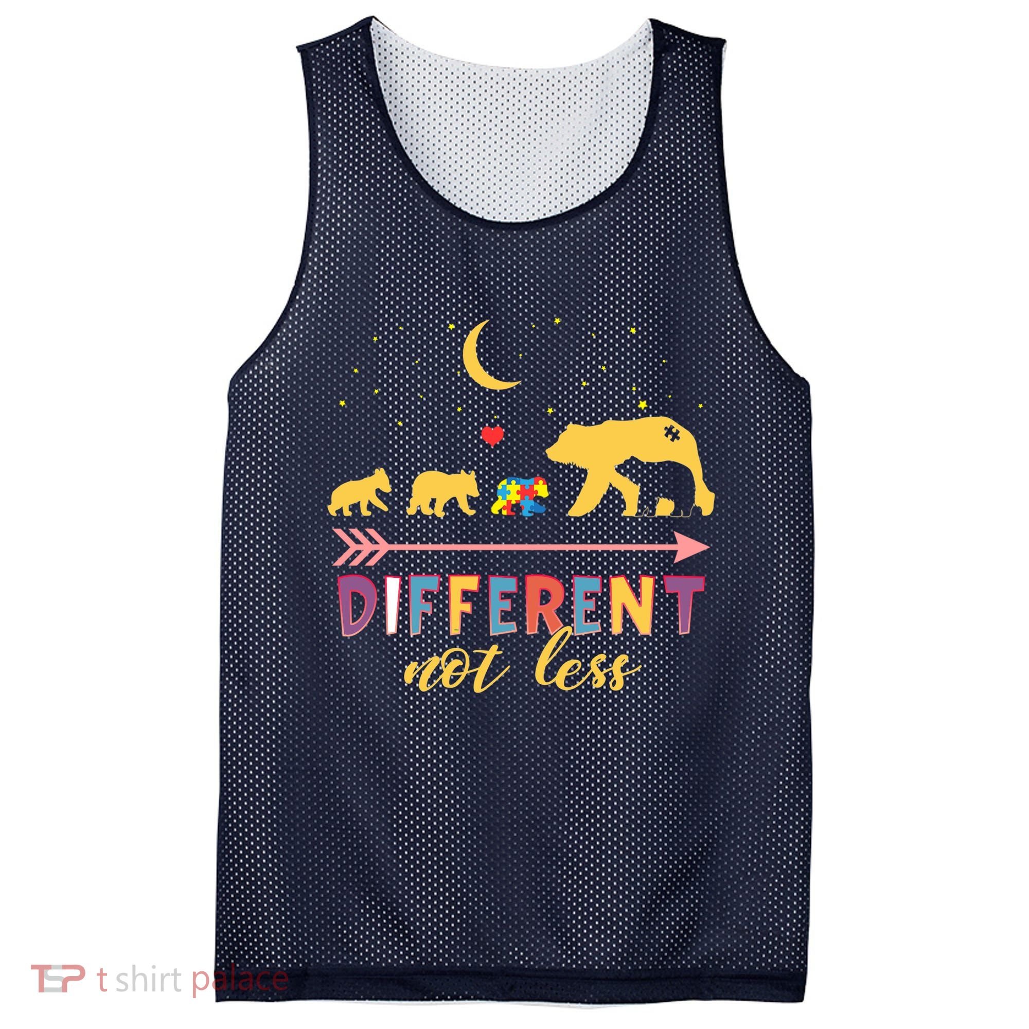 Mama Bear Different Not Less Autism Awareness Mesh Reversible Basketball Jersey Tank