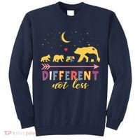 Mama Bear Different Not Less Autism Awareness Tall Sweatshirt thumb 0