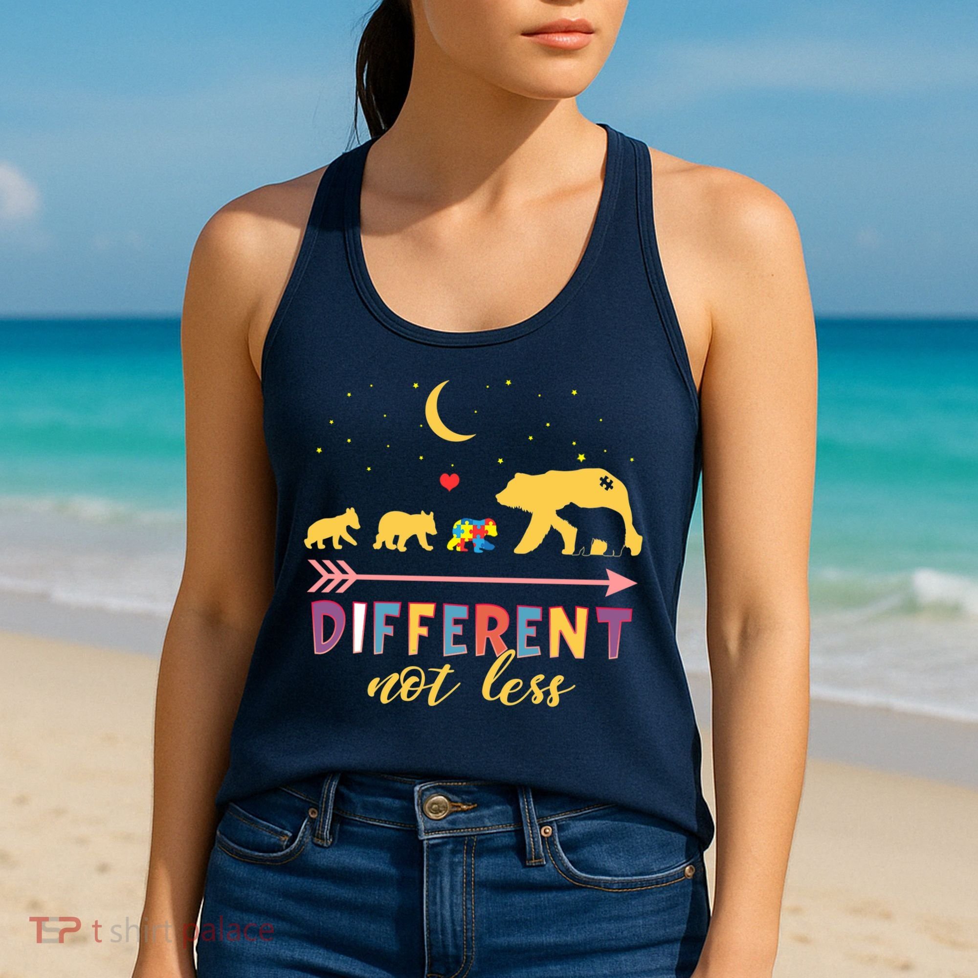 Mama Bear Different Not Less Autism Awareness Women's Tank Top