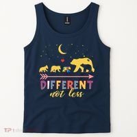 Mama Bear Different Not Less Autism Awareness Tank Top thumb 2