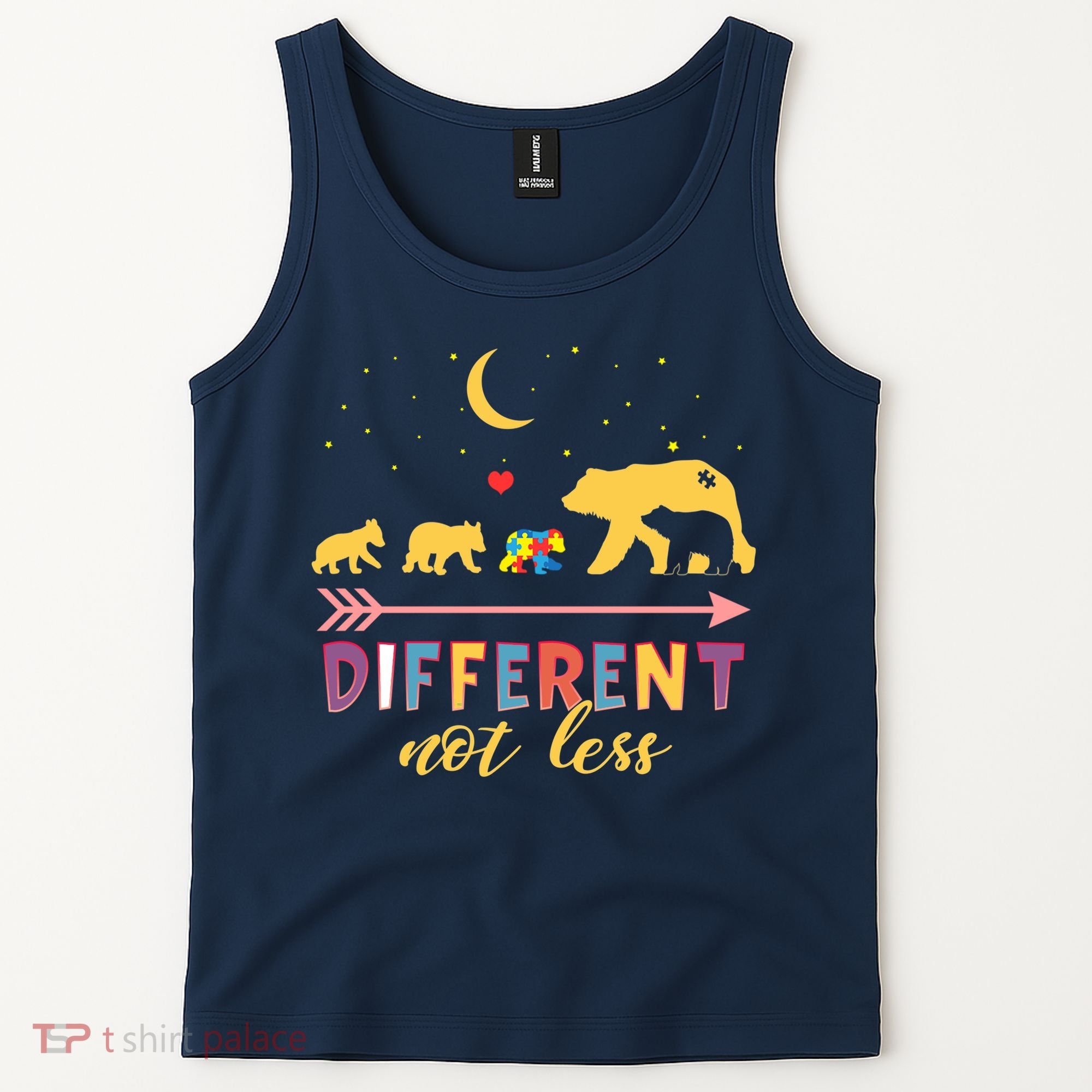 Mama Bear Different Not Less Autism Awareness Tank Top