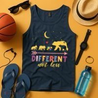 Mama Bear Different Not Less Autism Awareness Tank Top thumb 4