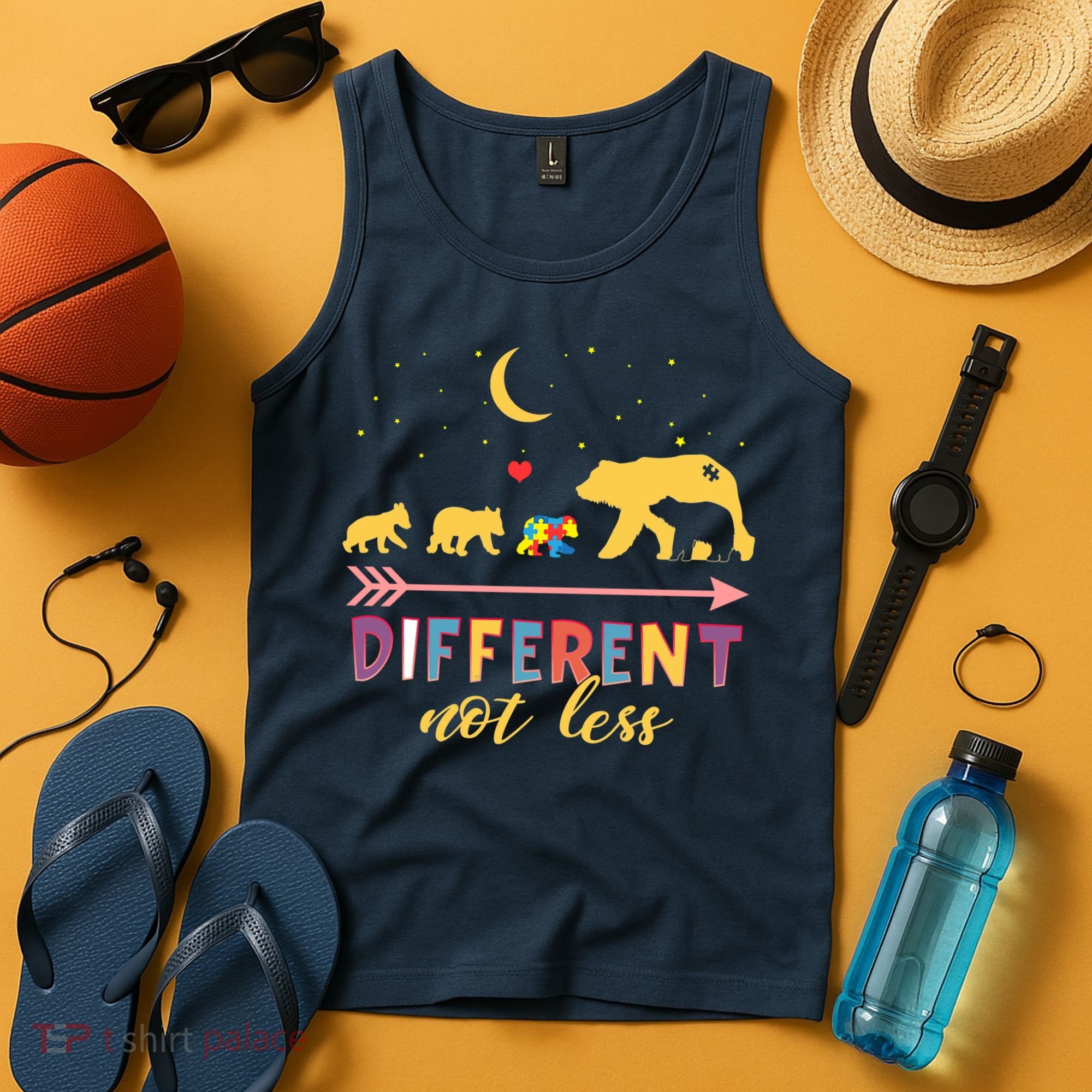 Mama Bear Different Not Less Autism Awareness Tank Top