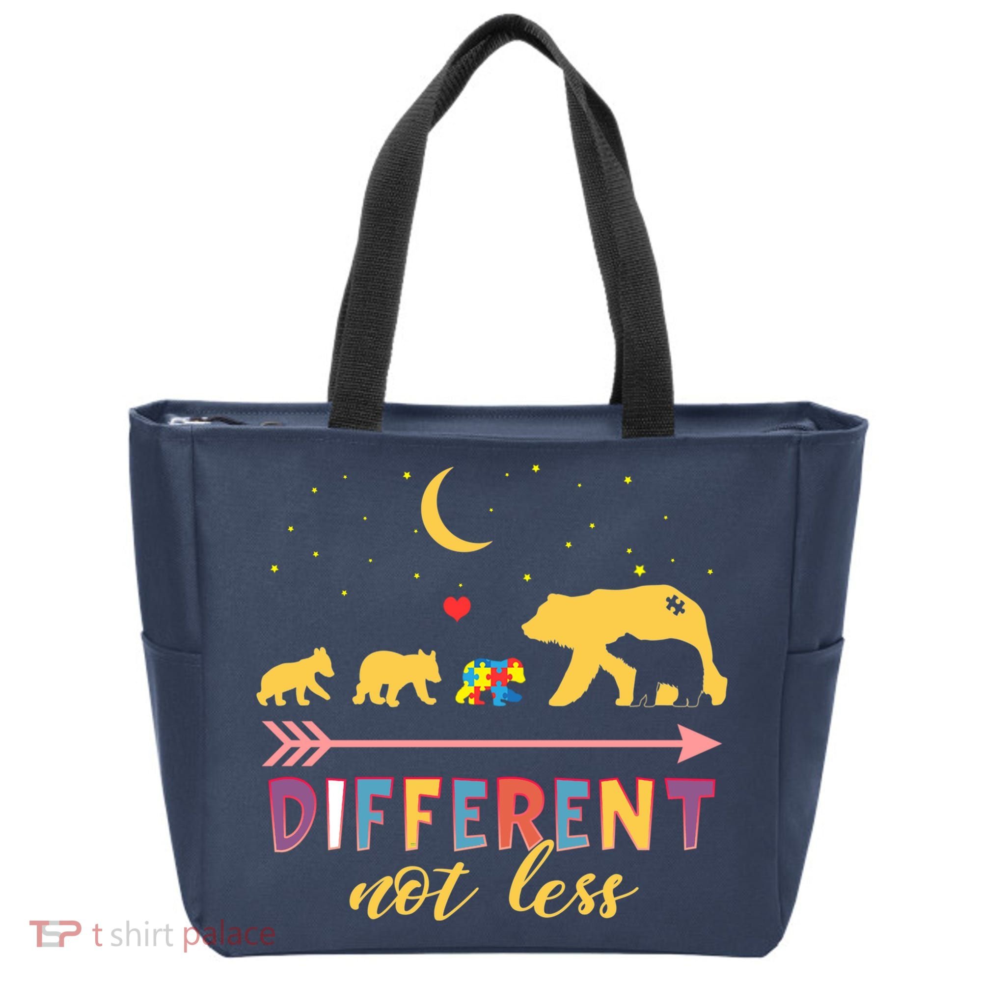Mama Bear Different Not Less Autism Awareness Tote Bag