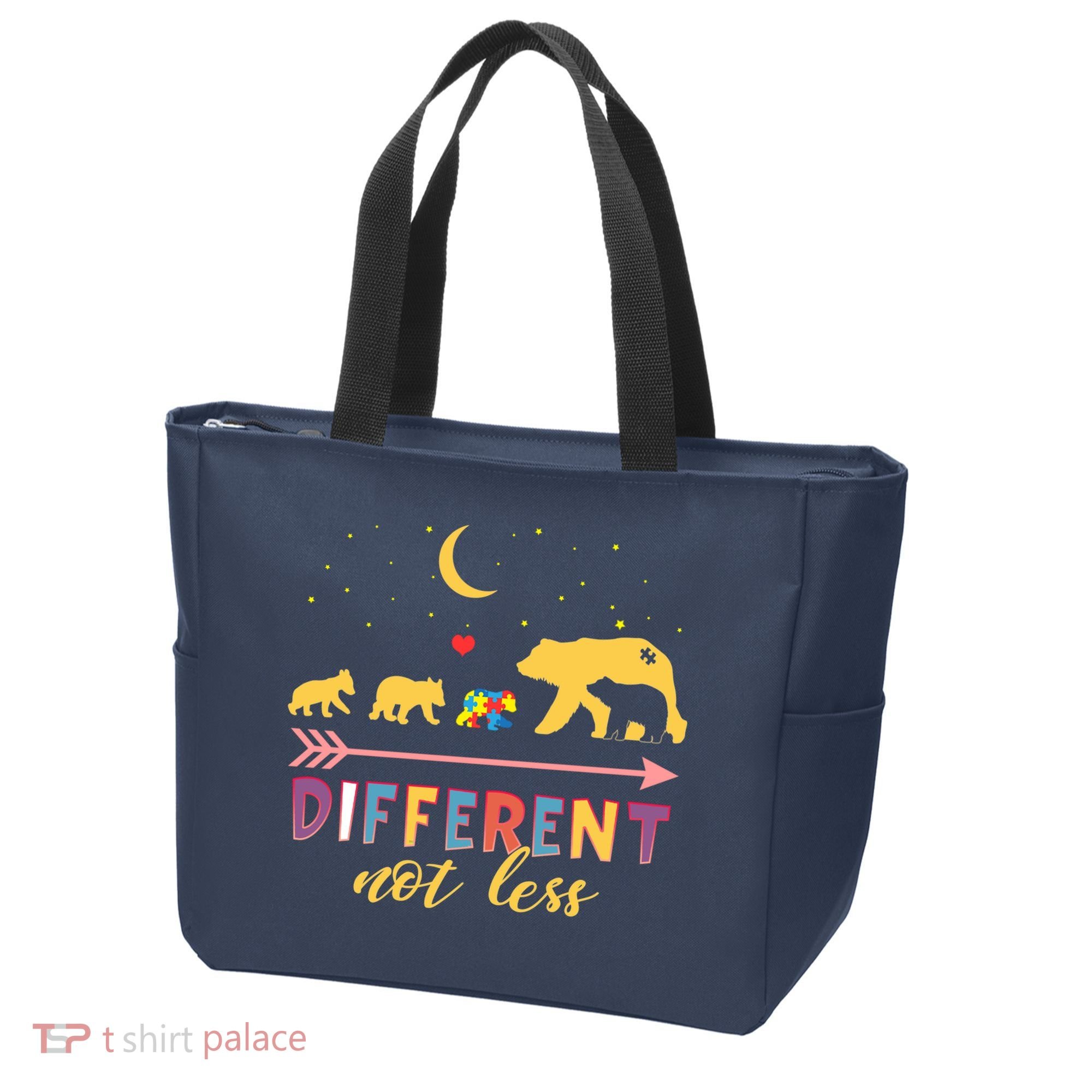 Mama Bear Different Not Less Autism Awareness Tote Bag