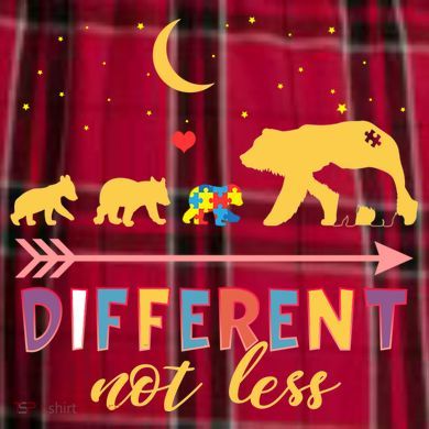 Mama Bear Different Not Less Autism Awareness Women's Flannel Plaid Pajama Pants