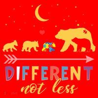 Mama Bear Different Not Less Autism Awareness Santa Hat thumb 1