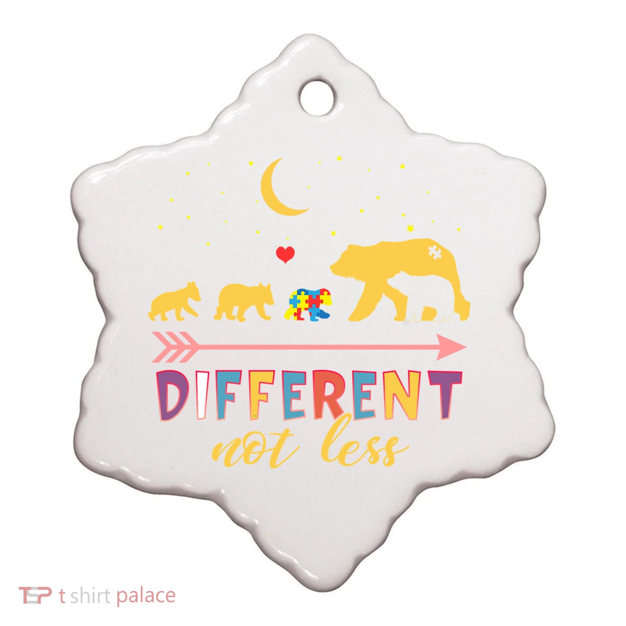 Mama Bear Different Not Less Autism Awareness Ceramic Ornament