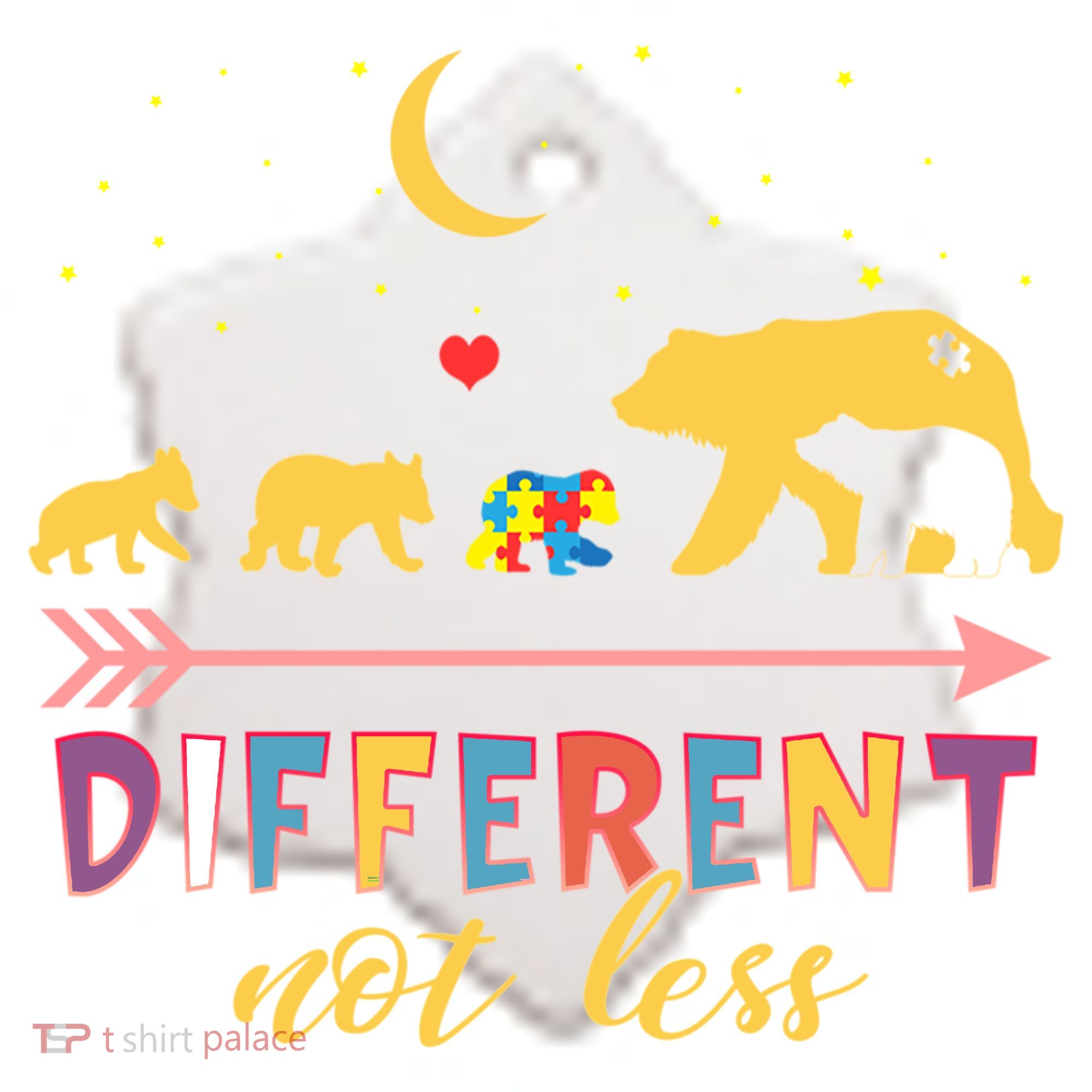 Mama Bear Different Not Less Autism Awareness Ceramic Ornament