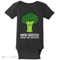 Maybe Broccoli DoesnT Like You Either Vegetable Brokkoli Baby Bodysuit thumb 0
