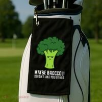 Maybe Broccoli DoesnT Like You Either Vegetable Brokkoli Golf Towel thumb 2