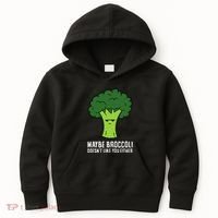 Maybe Broccoli DoesnT Like You Either Vegetable Brokkoli Kids Hoodie thumb 0