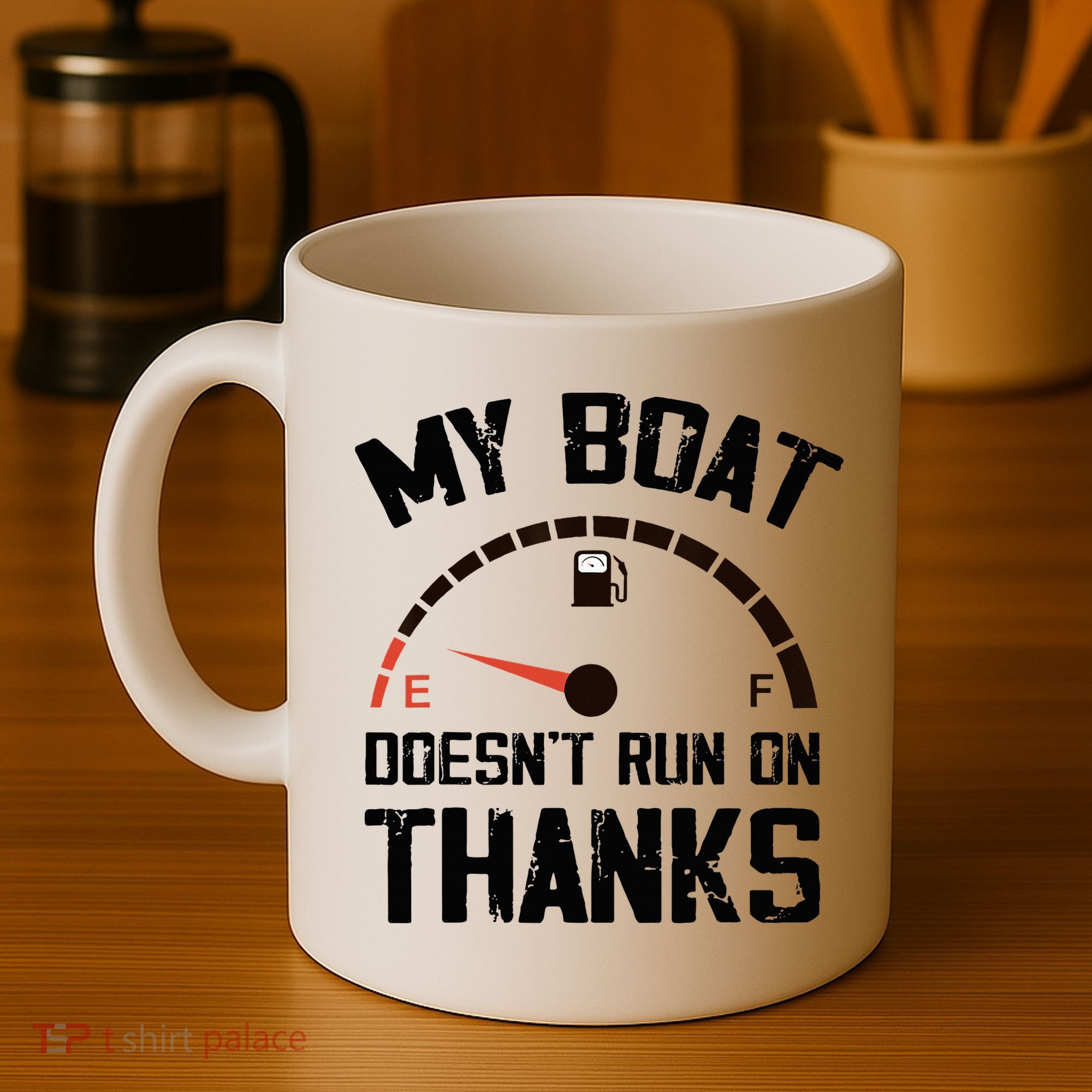 My Boat Doesn't Run On Thanks Funny Boating for Boat Owners Coffee Mug