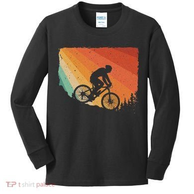 Mountain Biking Design Mountain Bike Kids Long Sleeve Shirt