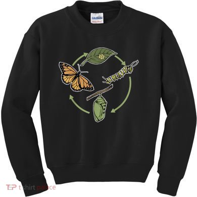 Monarch Butterfly Evolution Cute Butterfly Kids Sweatshirt