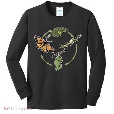 Monarch Butterfly Evolution Cute Butterfly Kids Long Sleeve Shirt