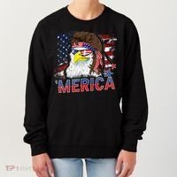 Merica Bald Eagle Mullet 4th Of July American Flag Patriotic Women's Sweatshirt thumb 0