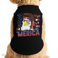 Merica Bald Eagle Mullet 4th Of July American Flag Patriotic Doggie Tank thumb 0