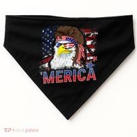Merica Bald Eagle Mullet 4th Of July American Flag Patriotic USA-Made Doggie Bandana thumb 0