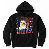 Merica Bald Eagle Mullet 4th Of July American Flag Patriotic Hoodie thumb 0