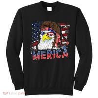 Merica Bald Eagle Mullet 4th Of July American Flag Patriotic Sweatshirt thumb 0