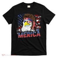Merica Bald Eagle Mullet 4th Of July American Flag Patriotic T-Shirt thumb 0