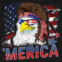 Merica Bald Eagle Mullet 4th Of July American Flag Patriotic Bucket Hat thumb 4