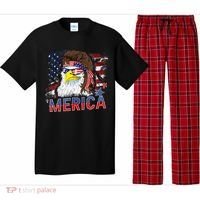 Merica Bald Eagle Mullet 4th Of July American Flag Patriotic Pajama Set thumb 0
