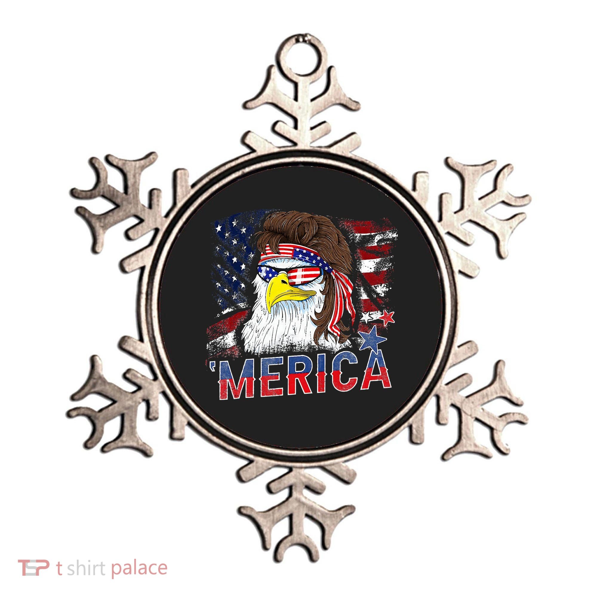 Merica Bald Eagle Mullet 4th Of July American Flag Patriotic Ornament