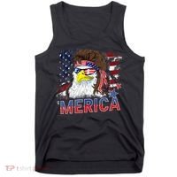Merica Bald Eagle Mullet 4th Of July American Flag Patriotic Tank Top thumb 0