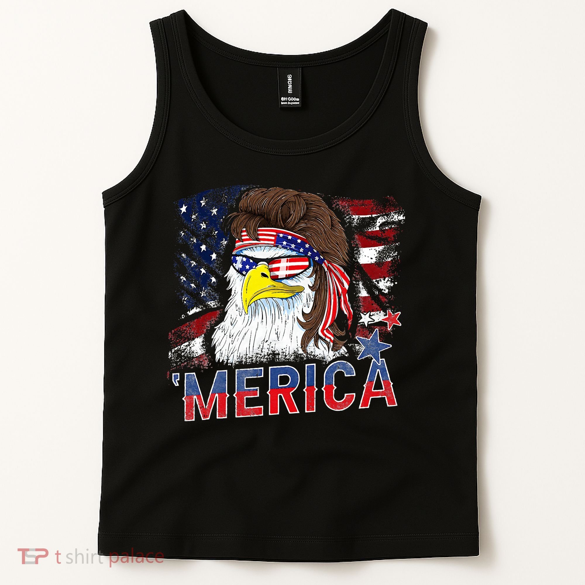Merica Bald Eagle Mullet 4th Of July American Flag Patriotic Tank Top