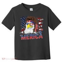 Merica Bald Eagle Mullet 4th Of July American Flag Patriotic Toddler T-Shirt thumb 0