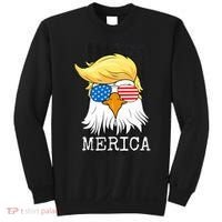 Merica Bald Eagle 4th of July Trump American Flag Funny Gift Sweatshirt thumb 0