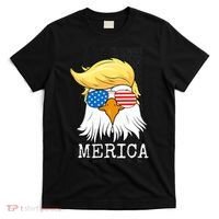 Merica Bald Eagle 4th of July Trump American Flag Funny Gift T-Shirt thumb 0