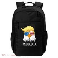 Merica Bald Eagle 4th of July Trump American Flag Funny Gift Backpack thumb 0
