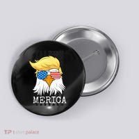Merica Bald Eagle 4th of July Trump American Flag Funny Gift Button thumb 0