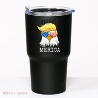 Merica Bald Eagle 4th of July Trump American Flag Funny Gift Tumbler thumb 0