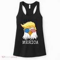 Merica Bald Eagle 4th of July Trump American Flag Funny Gift Women's Tank Top thumb 0