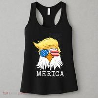 Merica Bald Eagle 4th of July Trump American Flag Funny Gift Women's Tank Top thumb 3