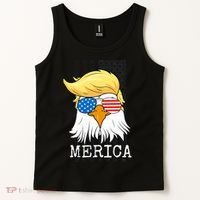Merica Bald Eagle 4th of July Trump American Flag Funny Gift Tank Top thumb 2