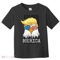 Merica Bald Eagle 4th of July Trump American Flag Funny Gift Toddler T-Shirt thumb 0