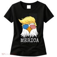 Merica Bald Eagle 4th of July Trump American Flag Funny Gift Women's T-Shirt thumb 0