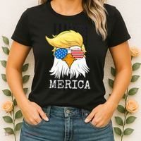 Merica Bald Eagle 4th of July Trump American Flag Funny Gift Women's T-Shirt thumb 2