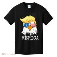 Merica Bald Eagle 4th of July Trump American Flag Funny Gift Kids T-Shirt thumb 0