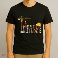 Master Builder Engineer Construction Building Bricks Blocks T-Shirt thumb 3